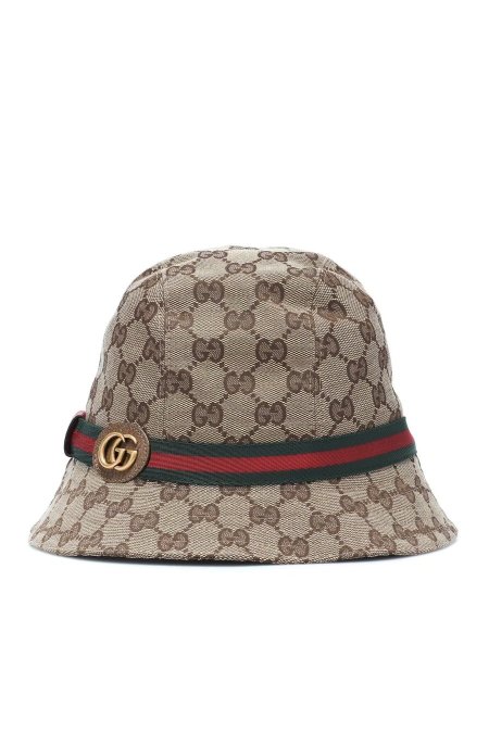 طاقية مدورة - Gucci  / كوبي ماستر - جوتشي - شريط جلد اخضر و احمر